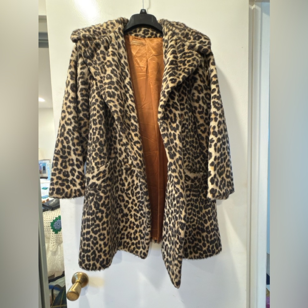 Leopard Print Faux Fur Coat - Picture 2 of 7